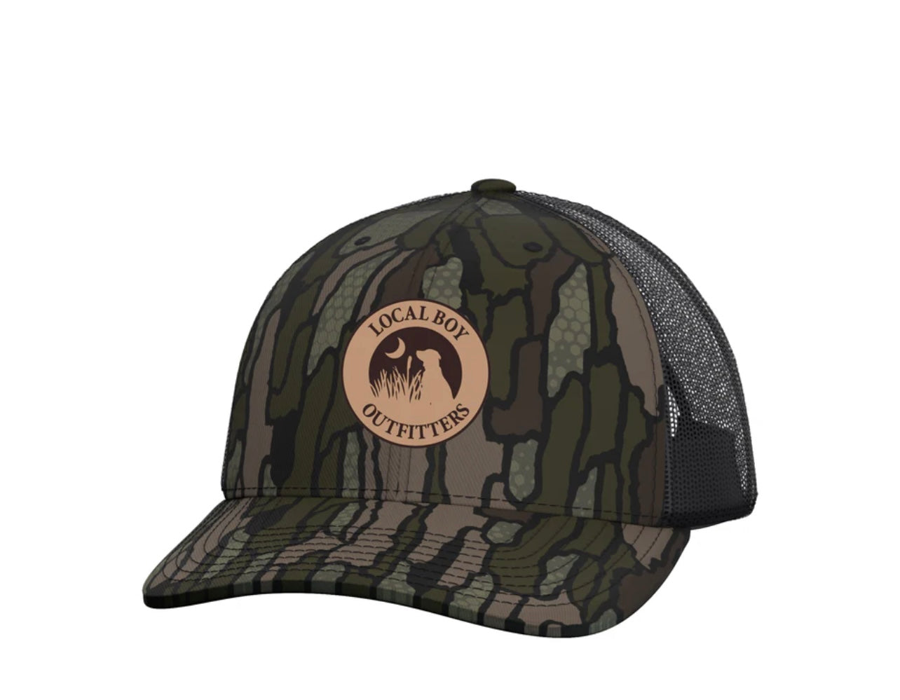 Leather Patch Trucker Timber/Black Camo