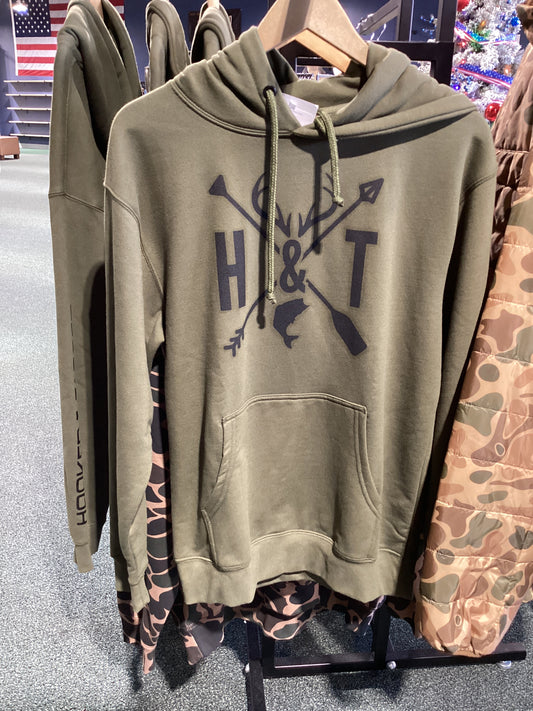 H&T Fish and Game Hoodie-Military Green