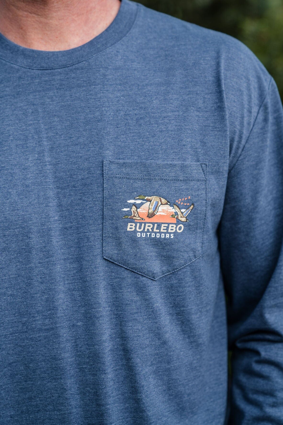 Sunset Ducks - LS - Heather Navy