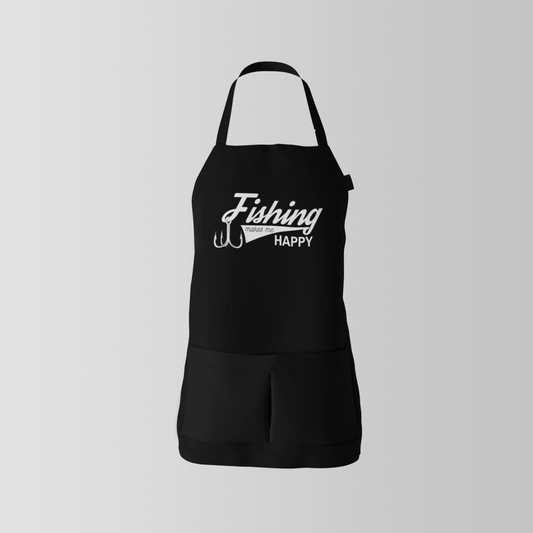 Hunt Hook Eat - Fishing Makes Me Happy Apron